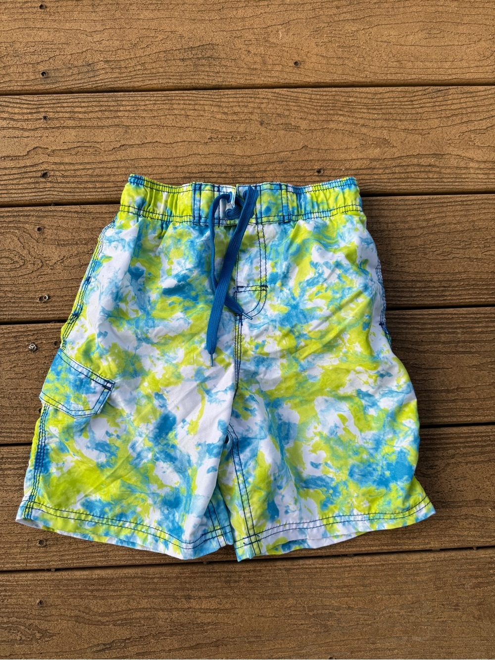 Boys Tie-Dye Swim shorts - Blue & yellow